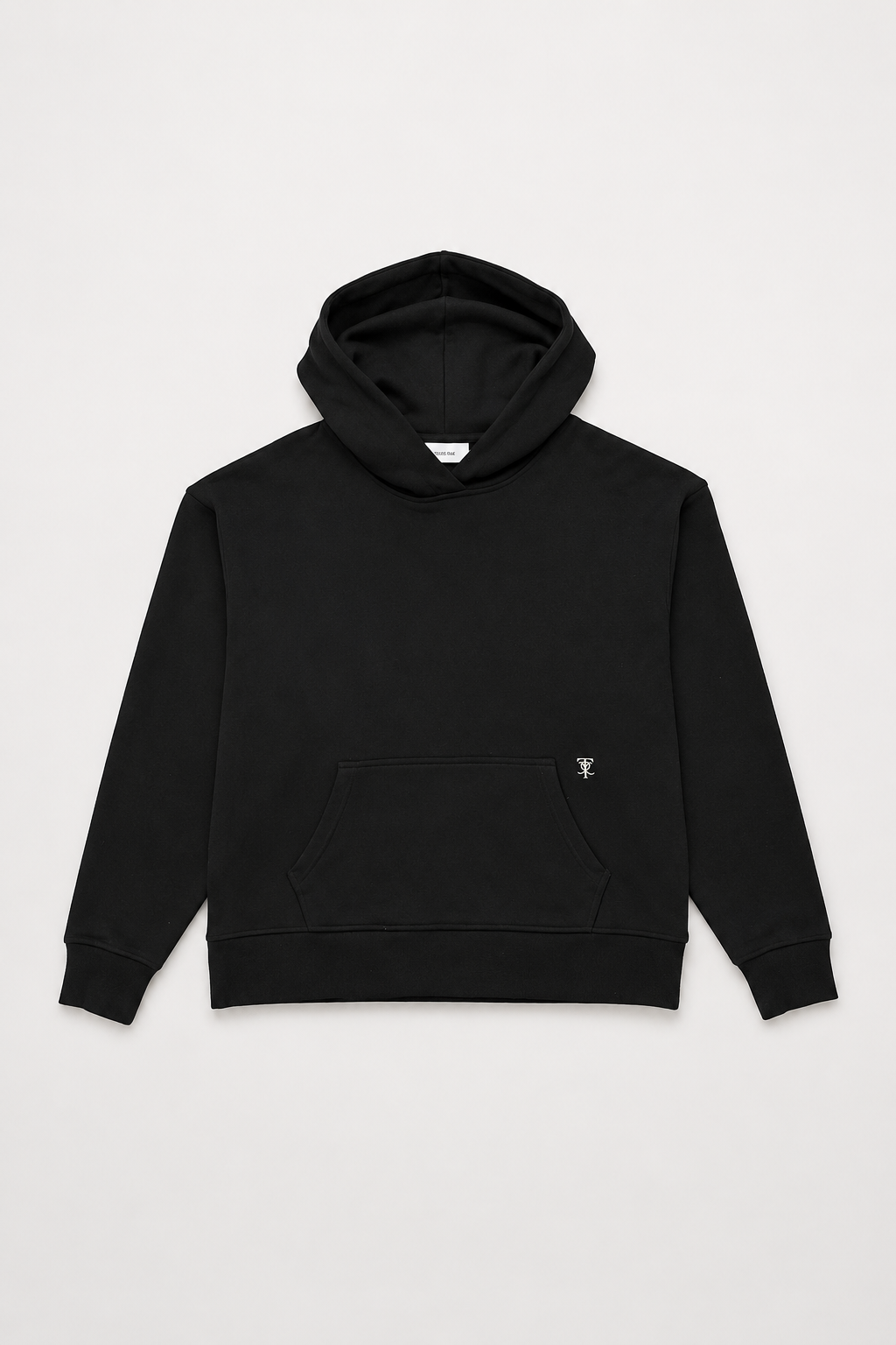 Box Hoodie, Black, front